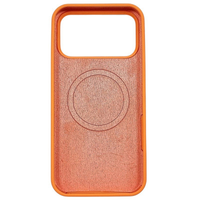 Накладка (з мікрофіброю) NO LOGO with Magnetic для iPhone 17 Pro / 18 Pro- помаранчевий