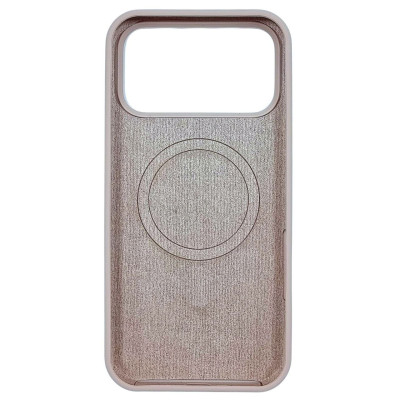 Накладка (з мікрофіброю) NO LOGO with Magnetic для iPhone 17 Pro Max / 18 Pro max- рожевий пісок
