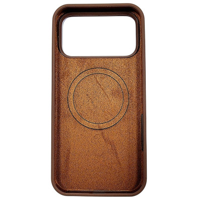 Накладка (з мікрофіброю) NO LOGO with Magnetic для iPhone 17 Pro Max / 18 Pro max- коричневий