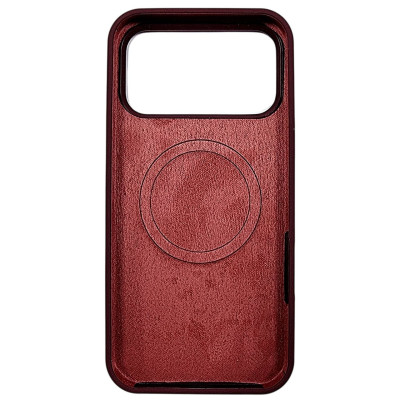 Накладка (з мікрофіброю) NO LOGO with Magnetic для iPhone 17 Pro Max / 18 Pro max- сливовий