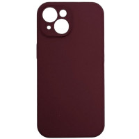 Накладка (з мікрофіброю) NO LOGO Silk Full Camera для iPhone 15- сливовий