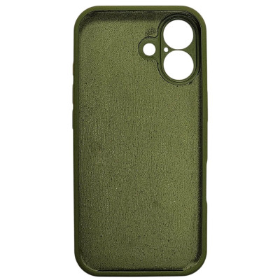Накладка (з мікрофіброю) NO LOGO Silk Full Camera для iPhone 17- оливковий