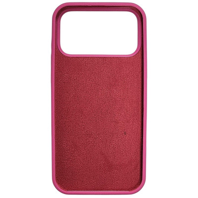 Накладка (з мікрофіброю) NO LOGO для iPhone 17 Pro Max / 18 Pro Max- малиновий