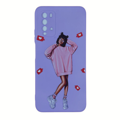 Накладка (з мікрофіброю) Case Art для Xiaomi Poco M3- пурпурний