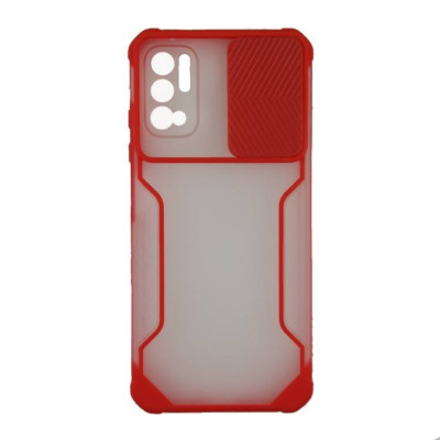 Накладка Camshield matte зі шторкою на камеру для Xiaomi Redmi Note 10 5G / Poco M3 Pro- червоний Накладка Camshield matte зі шторкою на камеру для Xiaomi Redmi Note 10 5G / Poco M3 Pro- червоний