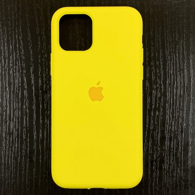 Накладка (з мікрофіброю) Silk Original Full Cover для iPhone 11 Pro- №56 яскраво- жовтий