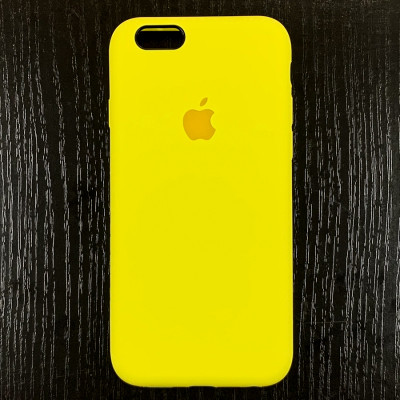Накладка (з мікрофіброю) Silk Original Full Cover для iPhone 6/6S- яскраво-жовтий