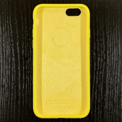 Накладка (з мікрофіброю) Silk Original Full Cover для iPhone 6/6S- яскраво-жовтий