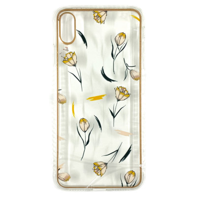 Накладка Квіти 2021 для iPhone Xs Max- золотий Накладка Квіти 2021 для iPhone Xs Max- золотий