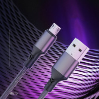USB кабель Aspor AC-25 Micro 3.1A/1м- чорний USB кабель Aspor AC-25 Micro 3.1A/1м- чорний