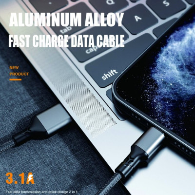 USB кабель Aspor AC-27 Type-C 3.1A/1м- чорний