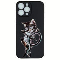 Накладка (з мікрофіброю) Case Art для iPhone 13 Pro Max- чорний Накладка (з мікрофіброю) Case Art для iPhone 13 Pro Max- чорний