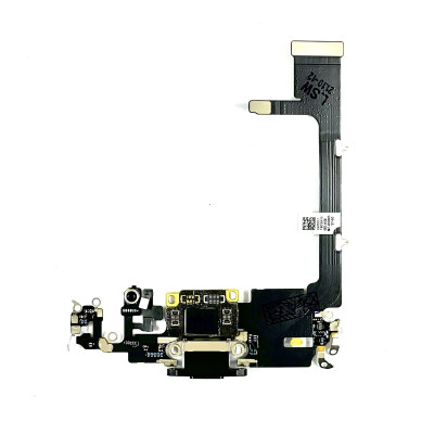 Шлейф з конектором зарядки для iPhone 11 Pro (мікрофон, компоненти) Original Black