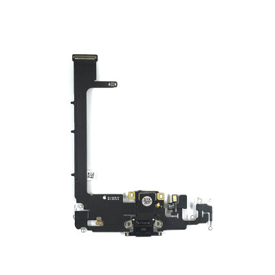 Шлейф з конектором зарядки для iPhone 11 Pro Max (мікрофон, компоненти) Original Black