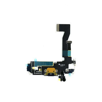 Шлейф з конектором зарядки для iPhone 12 (мікрофон, компоненти) Original Black
