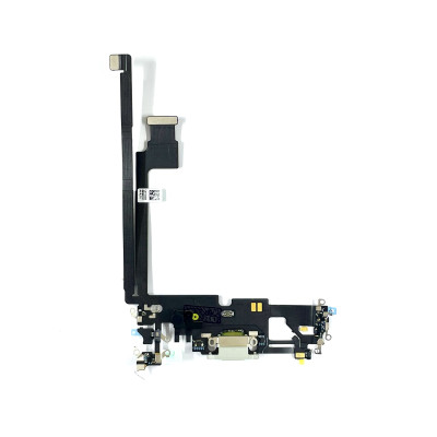 Шлейф з конектором зарядки для iPhone 12 Pro Max (мікрофон, компоненти) Original White