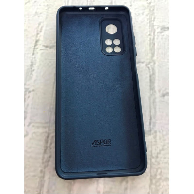 Накладка (з мікрофіброю) Aspor Silicone Full для Xiaomi Mi 10T / Mi 10T Pro- синій