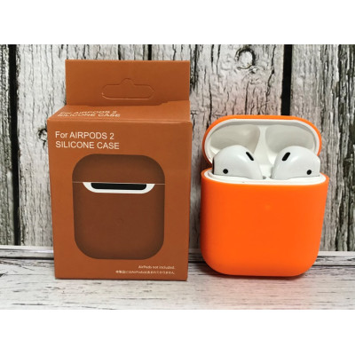 Чохол Silicone Case для AirPods 2 Slim- червоно-помаранчевий