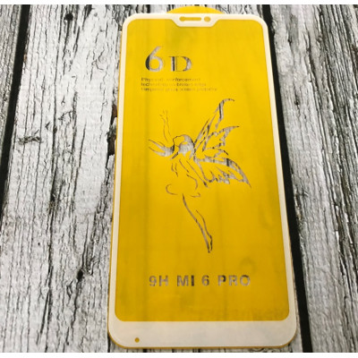 Скло захисне 6D Premium для Xiaomi Mi 6 Pro/Mi A2 Lite в тех. упаковці- білий Скло захисне 6D Premium для Xiaomi Mi 6 Pro/Mi A2 Lite в тех. упаковці- білий