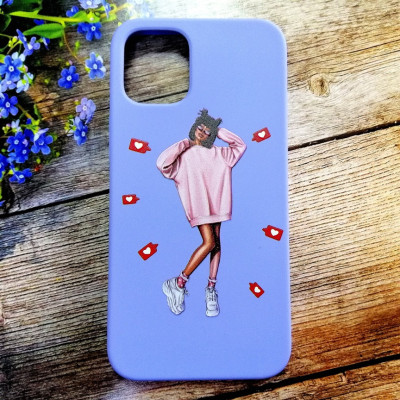 Накладка (з мікрофіброю) Case Art для iPhone 12 mini (5.4 `)- фіолетовий