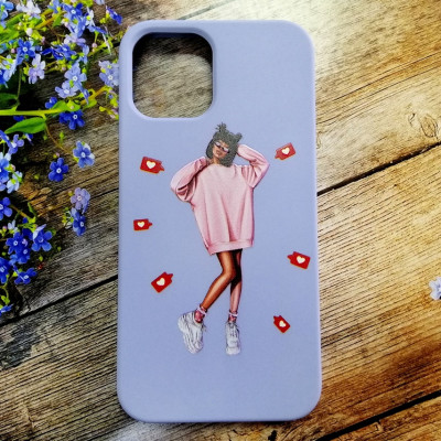 Накладка (з мікрофіброю) Case Art для iPhone 12/12 Pro (6.1`)- фіолетовий Накладка (з мікрофіброю) Case Art для iPhone 12/12 Pro (6.1`)- фіолетовий