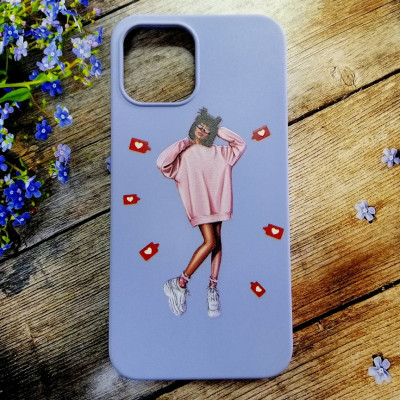 Накладка (з мікрофіброю) Case Art для iPhone 12 Pro Max (6.7`)- фіолетовий Накладка (з мікрофіброю) Case Art для iPhone 12 Pro Max (6.7`)- фіолетовий