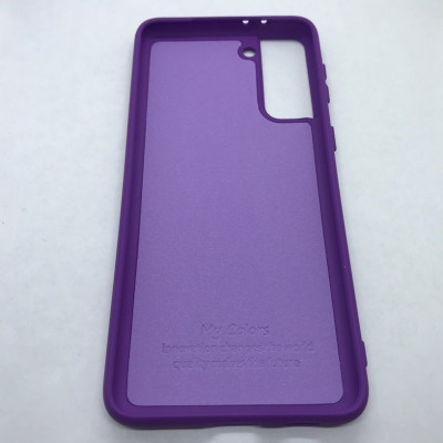 Накладка (з мікрофіброю) Silicone Cover Full without Logo для Samsung S21 Plus- фіолетовий