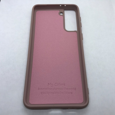 Накладка (з мікрофіброю) Silicone Cover Full without Logo для Samsung S21 Plus- рожевий пісок