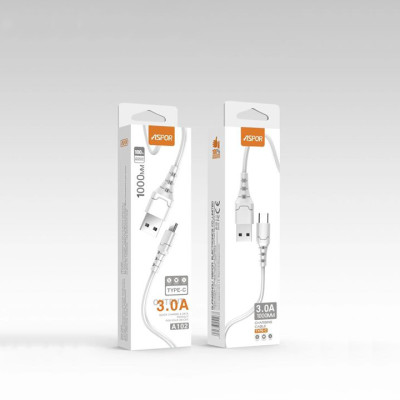 USB кабель Aspor A100 Micro Fast Charge 3A/1м- білий USB кабель Aspor A100 Micro Fast Charge 3A/1м- білий
