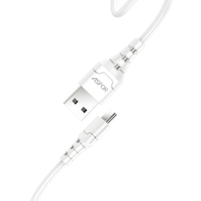 USB кабель Aspor A100 Micro Fast Charge 3A/1м- білий