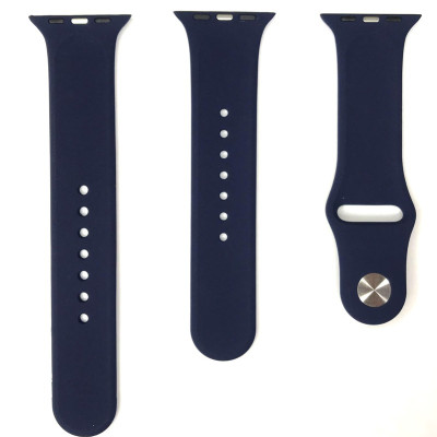 Ремінець силіконовий для Apple Watch Sport Band 38/40/41/42mm(ser.10) (S/M and M/L) 3pcs- темно-синій