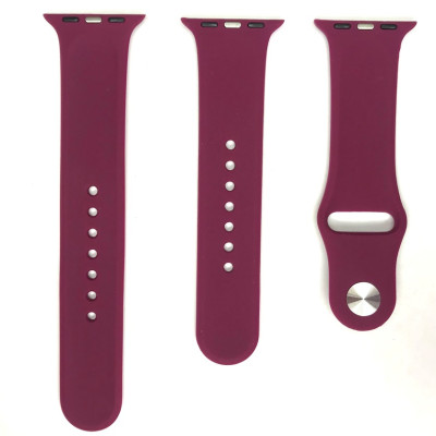 Ремінець силіконовий для Apple Watch Sport Band 38/40/41/42mm(ser.10) (S/M and M/L) 3pcs- бордовий Ремінець силіконовий для Apple Watch Sport Band 38/40/41/42mm(ser.10) (S/M and M/L) 3pcs- бордовий