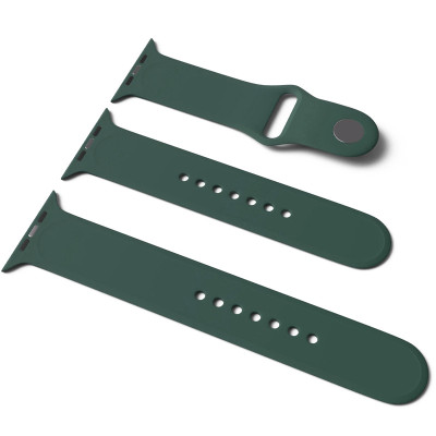 Ремінець силіконовий для Apple Watch Sport Band 42(ser.1-3)/44/45/46/49mm (S/M and M/L) 3pcs- сосново-зелений Ремінець силіконовий для Apple Watch Sport Band 42(ser.1-3)/44/45/46/49mm (S/M and M/L) 3pcs- сосново-зелений