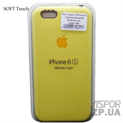Накладка (з мікрофіброю) Soft Touch для iPhone 6- №4 жовтий Накладка (з мікрофіброю) Soft Touch для iPhone 6- №4 жовтий