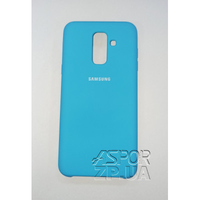 Накладка (з мікрофіброю) Silk (AAA) для Samsung A6 Plus 2018/A605 Soft Touch- синій Накладка (з мікрофіброю) Silk (AAA) для Samsung A6 Plus 2018/A605 Soft Touch- синій