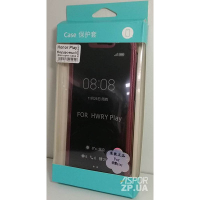 Чохол-книжка Slim open case для Huawei Honor Play- бордовий