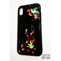 Накладка Silicone Glass для iPhone X/XS- Птахи Накладка Silicone Glass для iPhone X/XS- Птахи