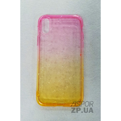 Накладка Краплі 3D для iPhone X/XS градієнт- рожево- жовтий Накладка Краплі 3D для iPhone X/XS градієнт- рожево- жовтий