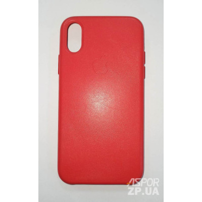 Накладка (з мікрофіброю) шкіряний для iPhone X/XS- червоний Накладка (з мікрофіброю) шкіряний для iPhone X/XS- червоний