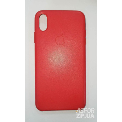 Накладка (з мікрофіброю) шкіряний для iPhone XS- Max- червоний Накладка (з мікрофіброю) шкіряний для iPhone XS- Max- червоний