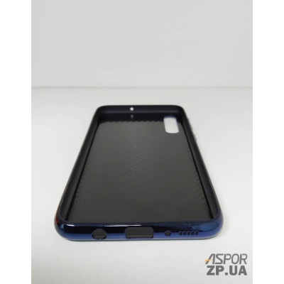 Накладка Glass з окантовкою для Samsung A70/A705- синій