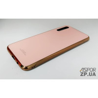 Накладка Glass з окантовкою для Samsung A70/A705- рожевий
