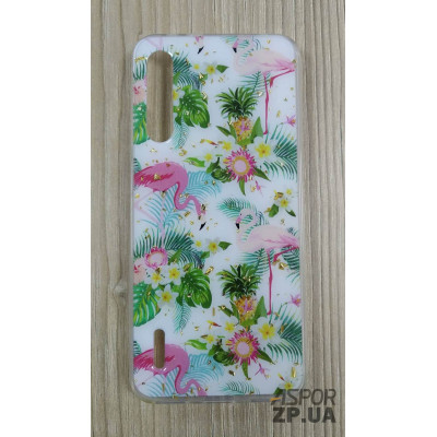 Накладка Glitter для Xiaomi Mi A3/CC9e- №9 рожевий фламінго Накладка Glitter для Xiaomi Mi A3/CC9e- №9 рожевий фламінго
