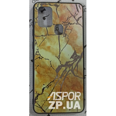 Накладка Marble UV для Samsung A21s/A217- золотий
