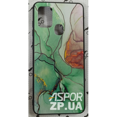 Накладка Marble UV для Samsung A21s/A217- зелений