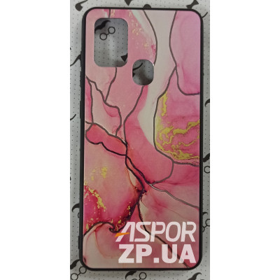 Накладка Marble UV для Samsung A21s/A217- рожевий