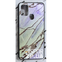 Накладка Marble UV для Samsung A21s/A217- білий