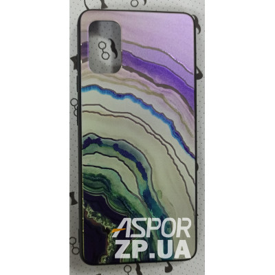 Накладка Marble UV для Samsung A41/A415- сіро- зелений