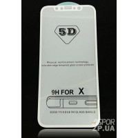 Скло захисне 4D для iPhone X/Xs в тех. упаковці- білий Скло захисне 4D для iPhone X/Xs в тех. упаковці- білий