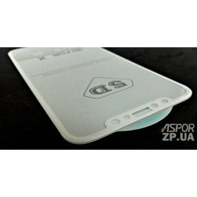 Скло захисне 4D для iPhone X/Xs в тех. упаковці- білий